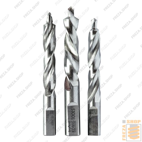 Комплект сверл ARTIKON HSS 5/11/100R-5/12/110L-5/11/105R с лыской (Konig, Турция)
